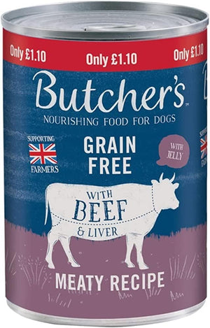 Butcher's Recipes in Jelly Tin Dog Food Beef & Liver (400g) (400G X 12)