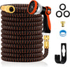 Expandable Garden Hose Pipe, Upgraded 3-Layer Latex No-Kink Flexible Water Hose, 3/4"&1/2" Metal Connectors, 10 Function Spray Nozzle 100ft/30m