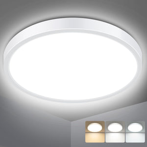 Bathroom Light, 3000K/4000K/6500K 3 Color Temperature, Waterproof IP54, Small, Round, Modern, Flush Ceiling Light for Bathroom, Kitchen, Bedroom, Hallway and More