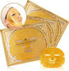 24K Gold Face Mask (3 Pack) - Hydrating & Nourishing Sheet with Collagen and Natural Extracts for Radiant, Moisturised Skin