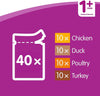 Wet Cat Food Pouches, Delicious and Tasty Poultry Selection in Jelly, Suitable for Adult Cats Aged 1+, (40 x 100 g)