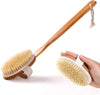 Dry Wet Bath Body Brush Back Scrubber with Anti-Slip Long Wooden Handle, 100% Natural Bristles Body Massager Good for Health and Beauty