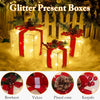 Set of 3 Light Up Present Boxes, 60 LEDs Christmas Decorations Parcels Lights, Illuminated Present Lights Gift Boxes Christmas Tree Decorations Indoor Xmas Fairy Lights Decor