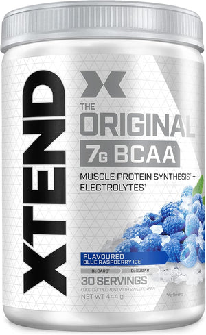 XTEND Original BCAA Powder Blue Raspberry Ice 30 Servings | 7g BCAAs Per Serving | Sugar Free Branched Chain Amino Acids and Electrolytes Powder for Post Workout Muscle Recovery and Hydration