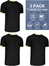 3 Pack Men T Shirts Running T Shirts for Men Gym Men's T Shirts Sport Tops for Men Dry-Fit Athletic T Shirts Breathable Activewear Shirts Work Shirt Muscle Fit Shirts Multipack