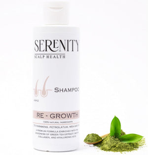 Hair Re-Growth Green Tea Shampoo 200ml –Boosts Thickness,Strengthens Collagen,Revitalizes Scalp Hyaluronic Acid,Packed with Antioxidants,Biotin & Natural Ingredients.Paraben-Free