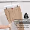 35.5cm White Wooden Pants Hangers 10pcs, Smooth Wood Skirt Hanger Organizer with Adjustable Anti-Slip Chrome Clips, Space Saving Solid Clothes Hangers Rack for Bottoms Jeans Slacks Trousers