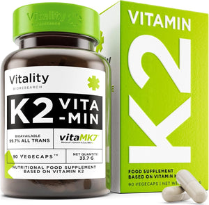 Vitamin K2 MK7 200mcg, K2 Vitamin Supplement for Men and Women, Vitamin K2 MK-7 Supports Heart Health, Bones, Joints and Immune System, Vegan, VIT K2, Vitamin K - 90 Vitamin K2 Capsules