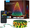 Christmas String Lights, Christmas Decorations Indoor, 20M RGBWIC Lights with 200 LED Lights, Shape Mapping Technology, App Control with 130+ Dynamic Scene Modes, Sync with Music, Green Cables