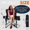 Oversized Camping Folding Chair for Adults with Side Pocket & Carry Bag-Heavy Duty Steel Frame Support 204kg with High Back & Cup Holder Comfy for Garden Picnic Beach