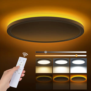 LED Ceiling Lights for Bedroom,24W 2400lm Dimmable Bathroom Lights Ceiling Lights Living Room with 1800K Night Light & 3000-6500K,Panel Smart Flush Ceiling Light for Kitchen Hallway OfficeØ29CM