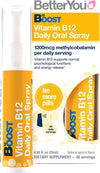 Boost Vitamin B12 Daily Oral Spray, Pill-free Vitamin B12 Supplement for Energy Boost, 48-day Supply, Made in the UK, Natural Apricot Flavour, 25 ml (Pack of 1)