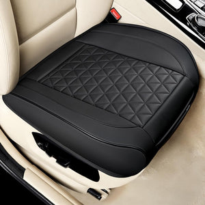 1 Pair Luxury PU Leather Front Car Seat Covers for Seat Bottoms, Universal Fit 90% of Cars, Triangle Quilting Design, 53 × 52 cm (Black)