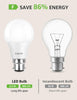 Bayonet Light Bulb, 60W Equivalent, Warm White 2700K, 8.5W 806lm B22 LED Bulb, BC A60 GLS Energy Saving Lightbulbs, Non-dimmable, Pack of 6