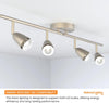 Led Celing Lights Rotatable, 4 Way Ceiling Spolights, Satin Silver Finish, for Living Room, Kitchen, Bedroom, GU10 Led Compatible