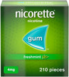 Freshmint 4mg Gum (210 Pieces), Discreet and Fast-Acting Stop Smoking Aid to Ease Cravings, Nicotine Gum with Pleasant Freshmint Flavour, Chewing Gum