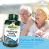 Cod Liver Oil, 1000 mg, 180 Softgel Capsules (High Strength, 254 mg Omega-3 with Vitamins A and D for Normal Function of the Immune System, Made in the UK)