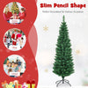 5FT 6FT 7FT 8FT Green Pencil Slim Christmas Tree, Artificial Traditional Xmas Tree, Indoor Outdoor Christmas Decoration (150 cm/5 ft)