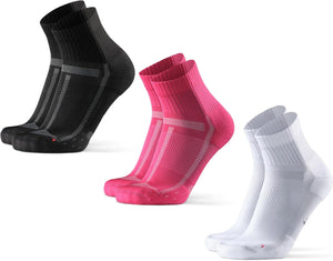 Cushioned Running Socks for Long Distances, Quarter Length, Anti-Blister for Men & Women, 3 Pack