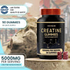 Creatine Gummies 5000mg 90 Gummies 45 Days Supply Creatine Monohydrate Gummies - Berry Flavoured Creatine - Pre Workout Gym Supplement for Men & Women - Vegan Chews Chewable Max recommneded strength