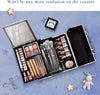 Makeup Box Vanity Case Cosmetic Organiser Box Beauty Storage Train Case with Mirror, Lockable with Keys, White Holographic Star