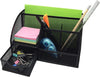 Desk Organiser/Mesh Desk Tidy Caddy/Pencil Holder Multifunctional with 7 Compartments- Black