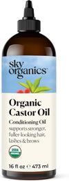 - Organic Castor Oil - Volumizing Hair Oil - Pure Castor Oil for Face, Hair & Scalp - Cold Pressed - Natural Conditioner - Omega Fatty Acids, Vegan - Beauty, Hair Care, & Self Care - 16oz