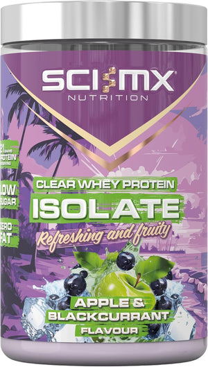 Clear Whey Isolate Protein - Apple and Blackcurrant Flavour - Lean Potein Formula for Muscle Growth & Maintenance • Zero Fat • Low Sugar • Non-GMO • 400g • 21g Protein per Serving