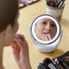 CM 835 round make-up mirror - Table mirror with LED lighting and 5x magnification - Make-up mirror with 360° swivel function