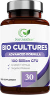 Bio Cultures Complex Probiotics 100 Billion CFU with Prebiotics – Lactobacillus Plantarum & Saccharomyces Boulardii Probiotic - 30 Vegan Capsules – Probiotics for Women & Men – Packaging May Vary