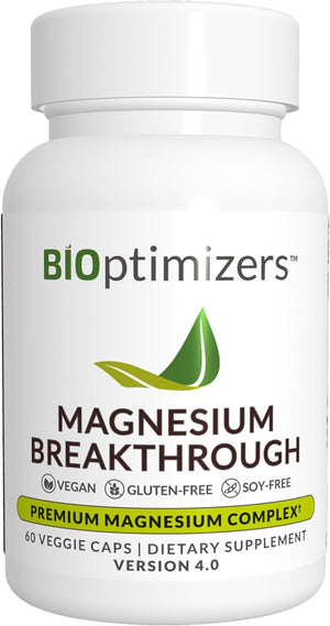 Magnesium Breakthrough Supplement V4.0 | Has 7 Forms of Magnesium: Glycinate, Malate, Citrate, and More | Natural Sleep and Brain Supplement | 60 Capsules