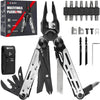 Multitools, Multi Tool Foldable Pliers with Upgraded Scissors and Screwdriver Set, Stainless Steel Multitools - Pro, Ideal for Camping, Outdoor, Repairing - Gift for Dad Men -Black