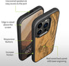 Magnetic Wood Case for iPhone 15 Pro Max [Solid Wood & Black Soft TPU] Shockproof Protective Cover Unique Wooden Case Compatible with magsafe (The Great Wave Off Kanagawa -Cherry)