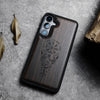 Wood Case for Galaxy S24 Case 2024 [Natural Wood & Black Soft TPU] Shockproof Protective Cover Unique Wooden Case Compatible with Samsung S24 Case (Viking Compass-Blackwood)