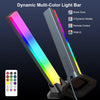 RGB Light Bar Sync with Music, Colour Changing Gaming TV Backlight with Remote, USB Powered Ambient Lamp, 8 Dynamic Modes for Room Decor 2pcs