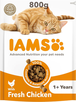 Complete Dry Cat Food for Adult 1+ Cats with Chicken 800 g