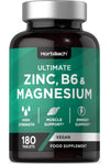 Zinc, Magnesium and Vitamin B6 Supplement | ZM6 - High Strength | 180 Vegan Tablets | Ultimate Muscle Support | by Horbaach