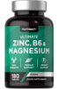 Zinc, Magnesium and Vitamin B6 Supplement | ZM6 - High Strength | 180 Vegan Tablets | Ultimate Muscle Support | by Horbaach