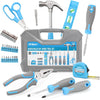 Tool Kit Household DIY 42pc, Blue Handy Tool Set with Essential Hand Tools for Home, Office, College Dorm - Starter Basic DIY Tools for Repair and Maintenance with Tool Box