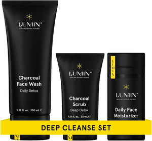 - Smooth Operator Detox Trio - Men's skincare kit, Includes: Charcoal Face Wash Daily Detox, Charcoal Scrub Deep Detox & Daily Face Moisturizer, Suitable for all skin types, Two Month Supply