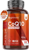 CoQ10 Supplement 200mg - 120 Co Enzyme Q10 High Strength Capsules - 4 Months Supply - Q10 Coenzyme Naturally Fermented & Lab Tested Ubiquinone - High Absorption CoQ10 Supplements