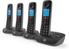 Essential Cordless Landline House Phone, Nuisance Call Blocker, Call Block button, Answer Machine, Quad Handset Pack