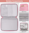 9-11" Tablet Sleeve Organizer Carrying Case with Handle for iPad 9/8/7th 10.2, iPad Pro 11 M4 M2, iPad Air 11, iPad Air 5/4 10.9, iPad 10th 10.9, Galaxy Tab A9+/A8/S9 FE,Rose Pink+Light Pink