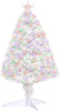 2.5FT Prelit Artificial Tabletop Christmas Tree with Fibre Optics Holiday Home Xmas Decoration for Table and Desk, White