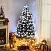 4ft White Light Artificial Christmas Tree w/ 130 LEDs Star Topper Tri-Base Full Bodied Seasonal Decoration Pre-Lit Home