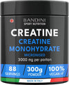 ® Creatine Monohydrate Powder Pure 300g (88 x 3g Servings) Micronised for Easy Mixing & Consumption | Improve Pre Workout, Physical Performance and Recovery | Muscle Power & Strength | No GMO