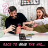 Grab The Mic - The Family Karaoke Game 8+ Year Olds, 2-10 Players - Board Game For Bad Singers - 250 Lyric Cards for Fun Hilarious Games Night, Birthday Party, Kids Gift