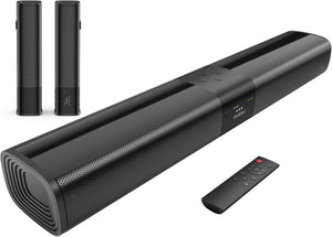 Sound Bar for Smart TV, 2 in 1 Detachable Home Audio Soundbar Speaker,20” Sound Bar for TV with Optical/AUX/HDMI-ARC/Bluetooth Connection for PC/Gaming/Projectors, Wall Mountable