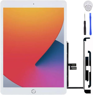 Screen Replacement for iPad 7th 2019 iPad 8th 2020 for A2197 A2198 A2200 A2270 A2428 A2429 A2430 Touch Screen Digitizer with Home Button Repair Tools Kit(White)