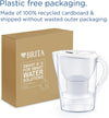 Marella Water Filter Jug White (2.4L) incl. 1x MAXTRA PRO All-in-1 cartridge - fridge-fitting jug with digital LTI and Flip-Lid - now in sustainable Smart Box packaging